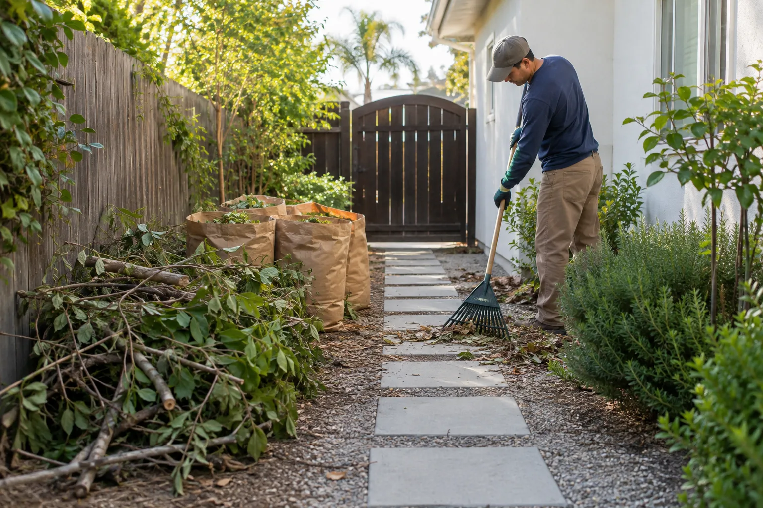 Prepared access for yard debris cleanup